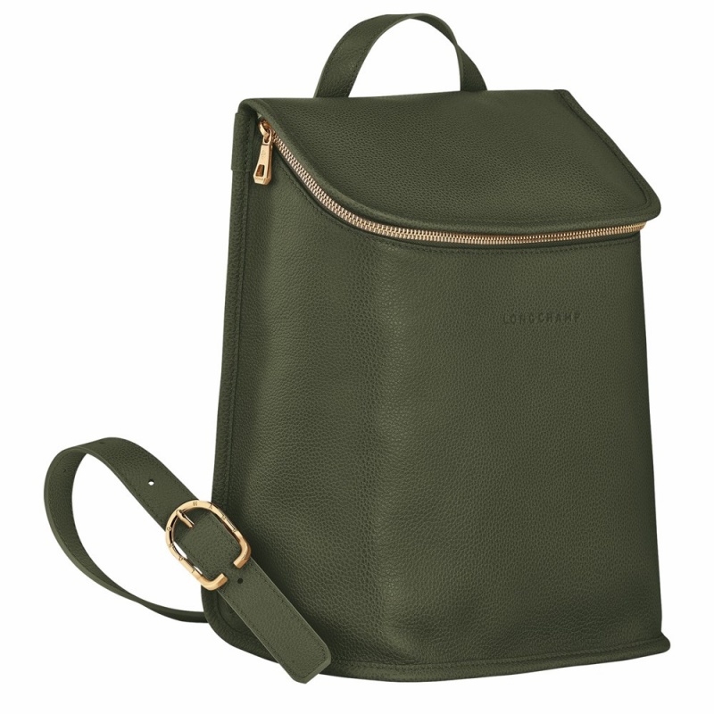 Army Green Longchamp Le Foulonne Women's Backpack
